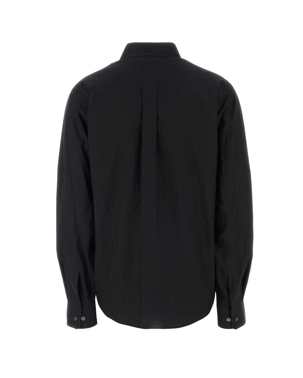 Lemaire Black Pointed Collar Poplin Shirt