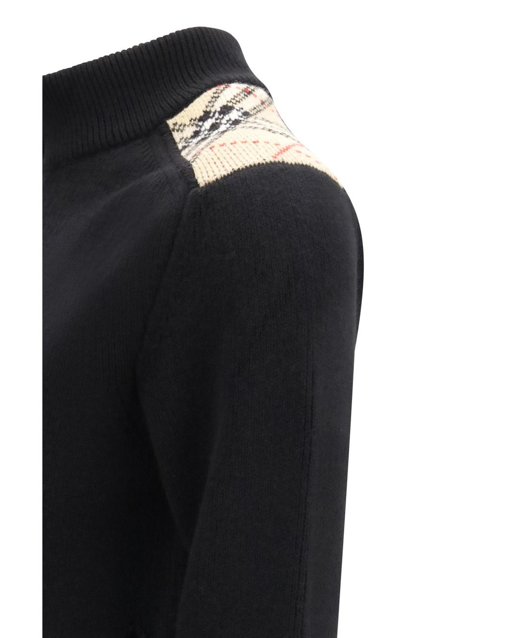 Burberry Black Check Patch Zip-Up Cardigan