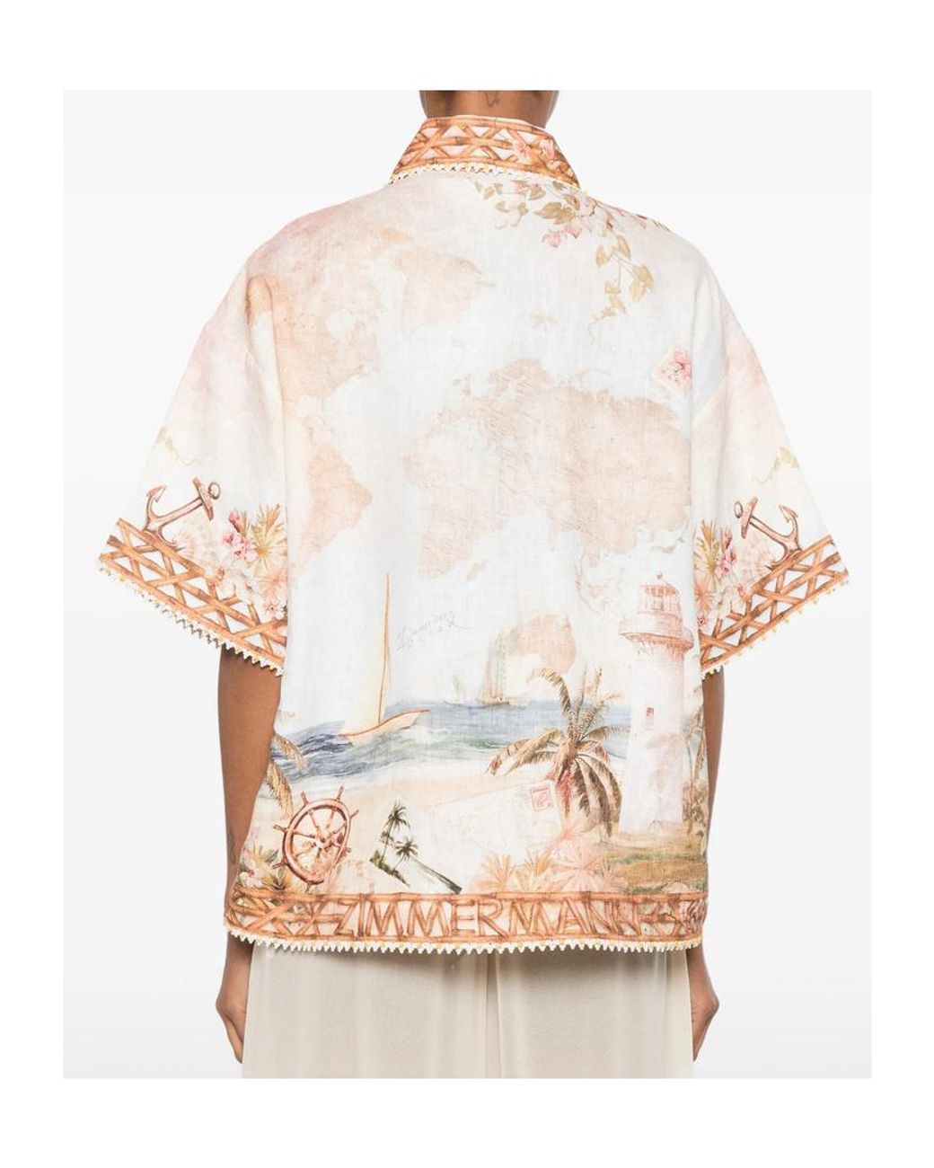 Zimmermann White Short-Sleeved Shirt