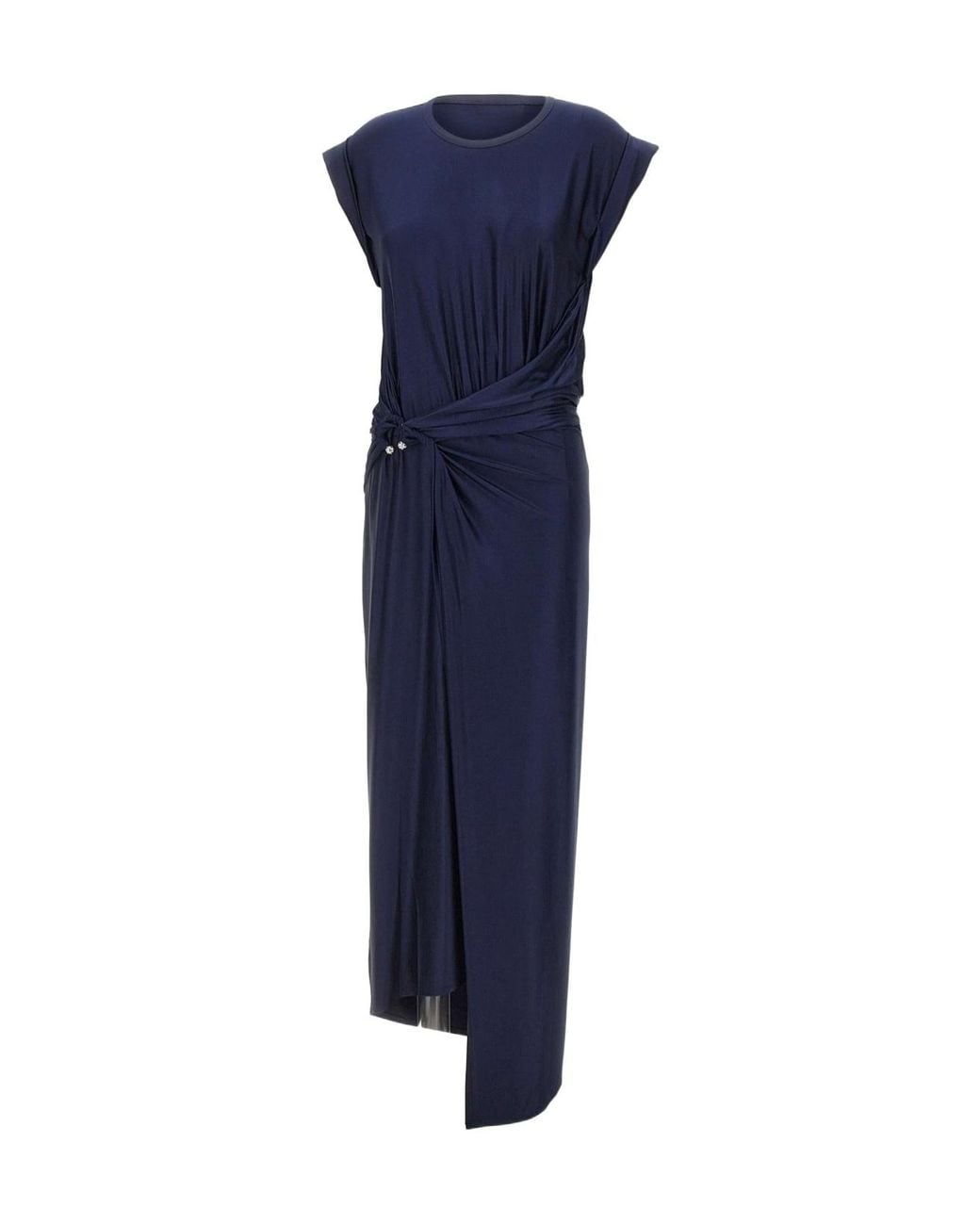 Rabanne Blue Rabanne Draped Pierced Midi Dress
