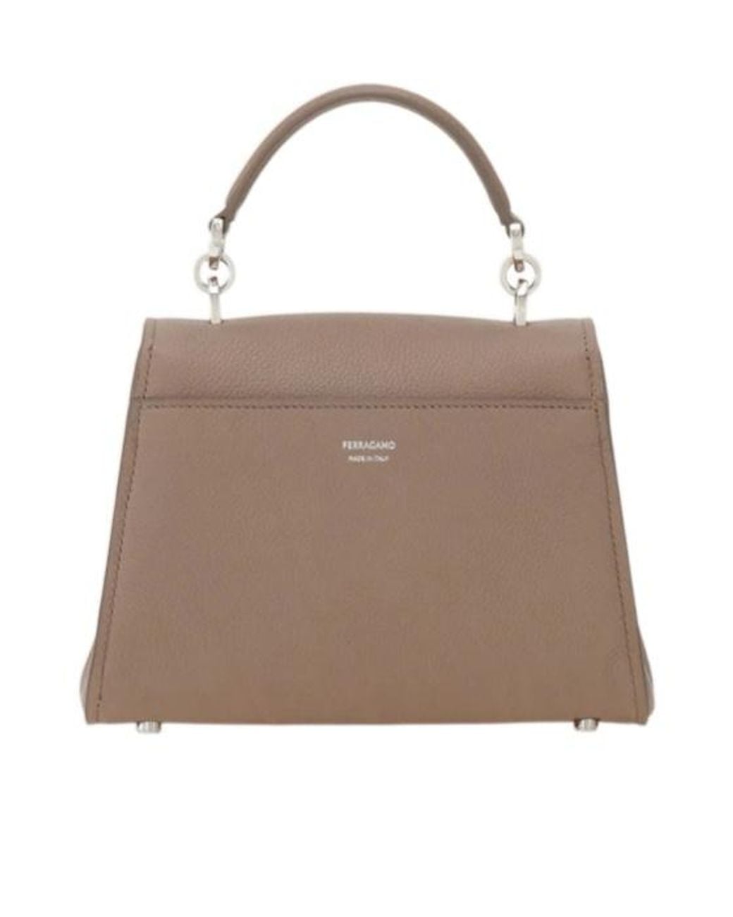 Ferragamo Brown Double Gancini Top Handle (Xs)
