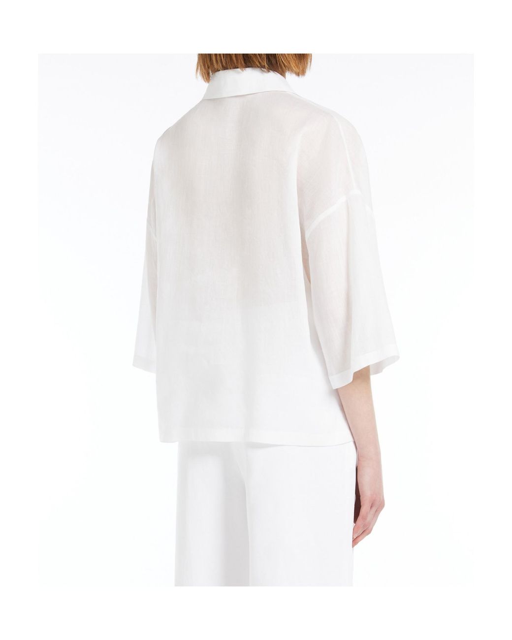 Max Mara White Studio Legno Embroidered Button-Up Shirt