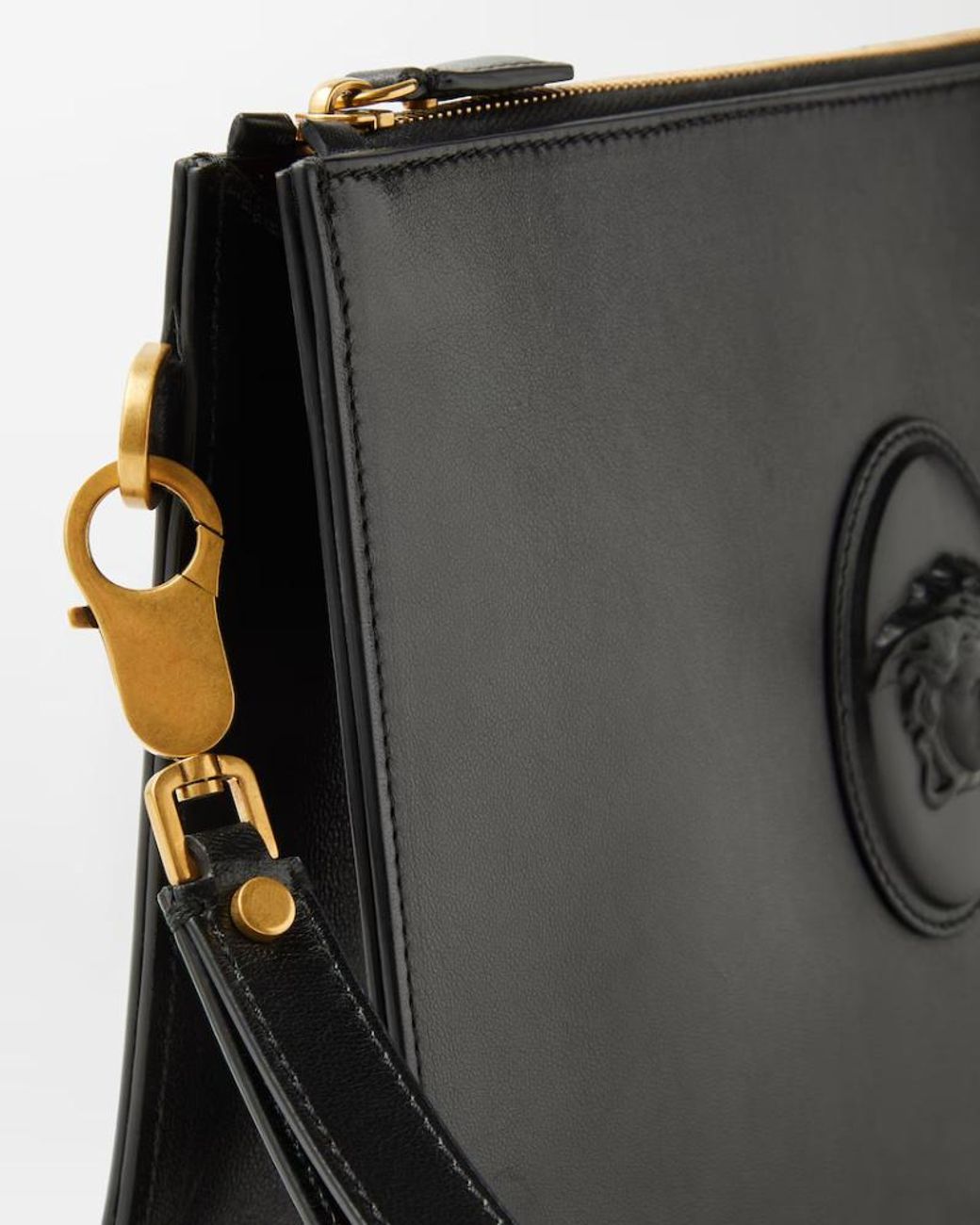 Versace Black Lou Zipped Pouch for men