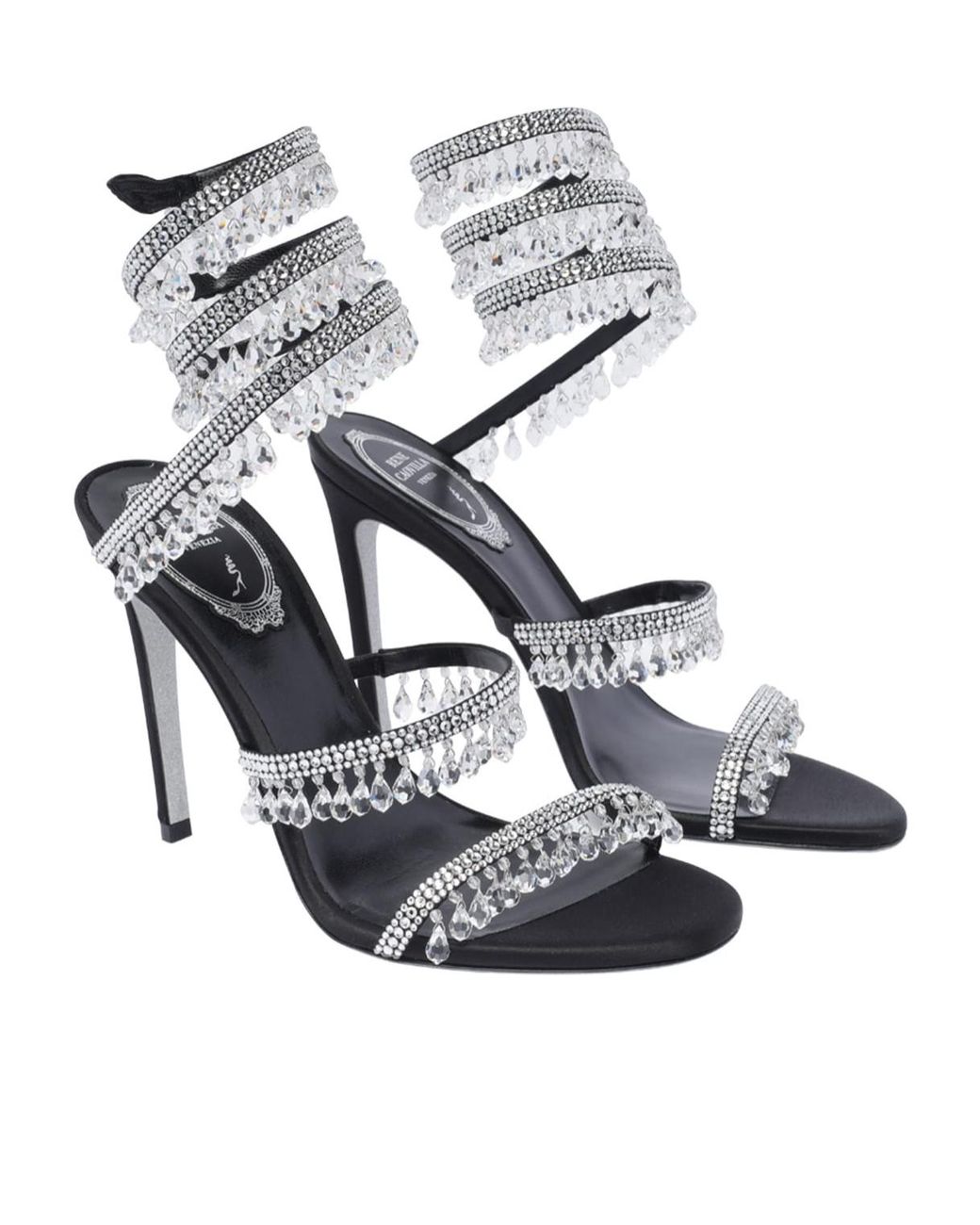 Rene Caovilla White René Caovilla Cleo Embellished Wraparound Style Sandals