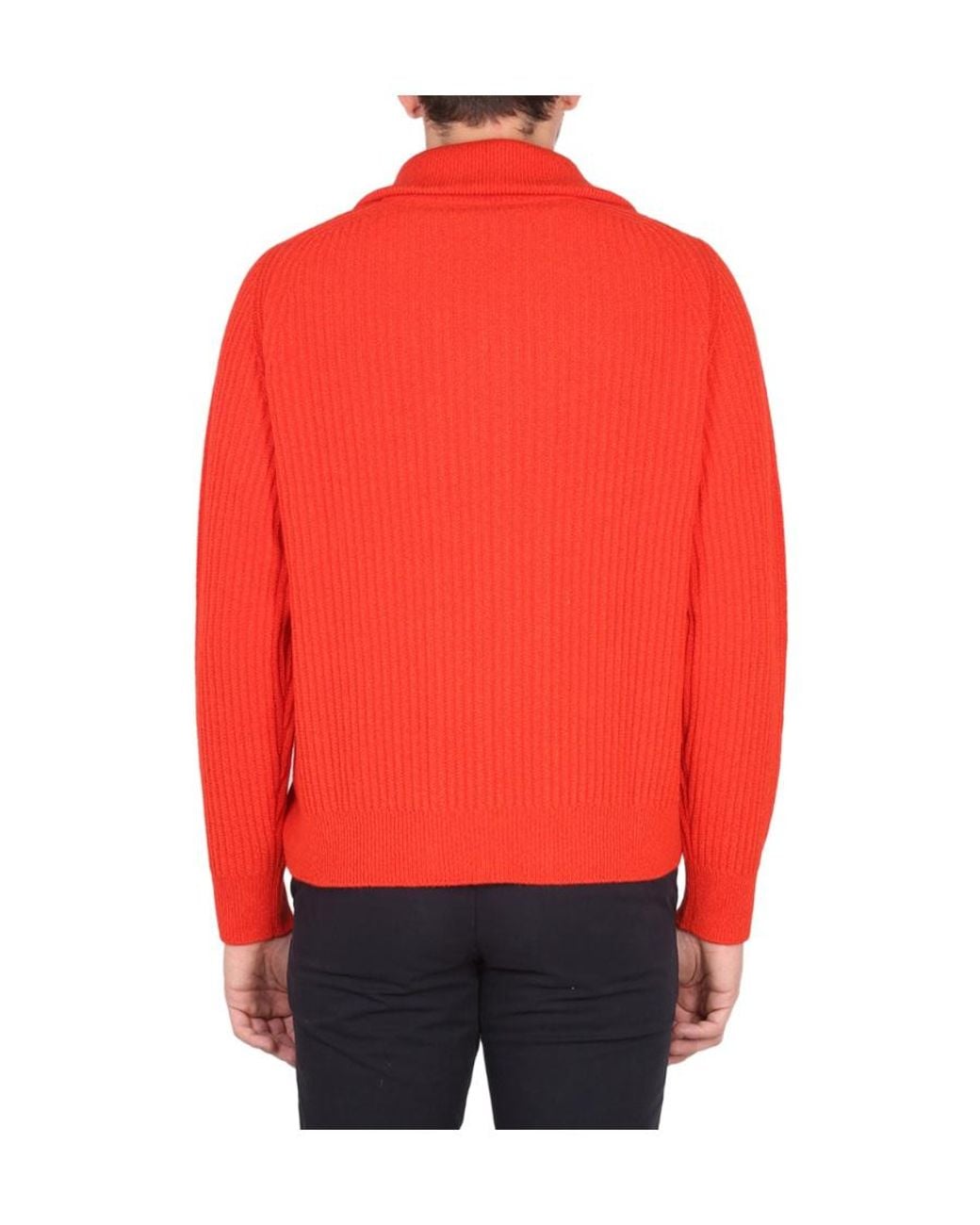 Paul Smith Red Zip-Up Knitted Cardigan for men
