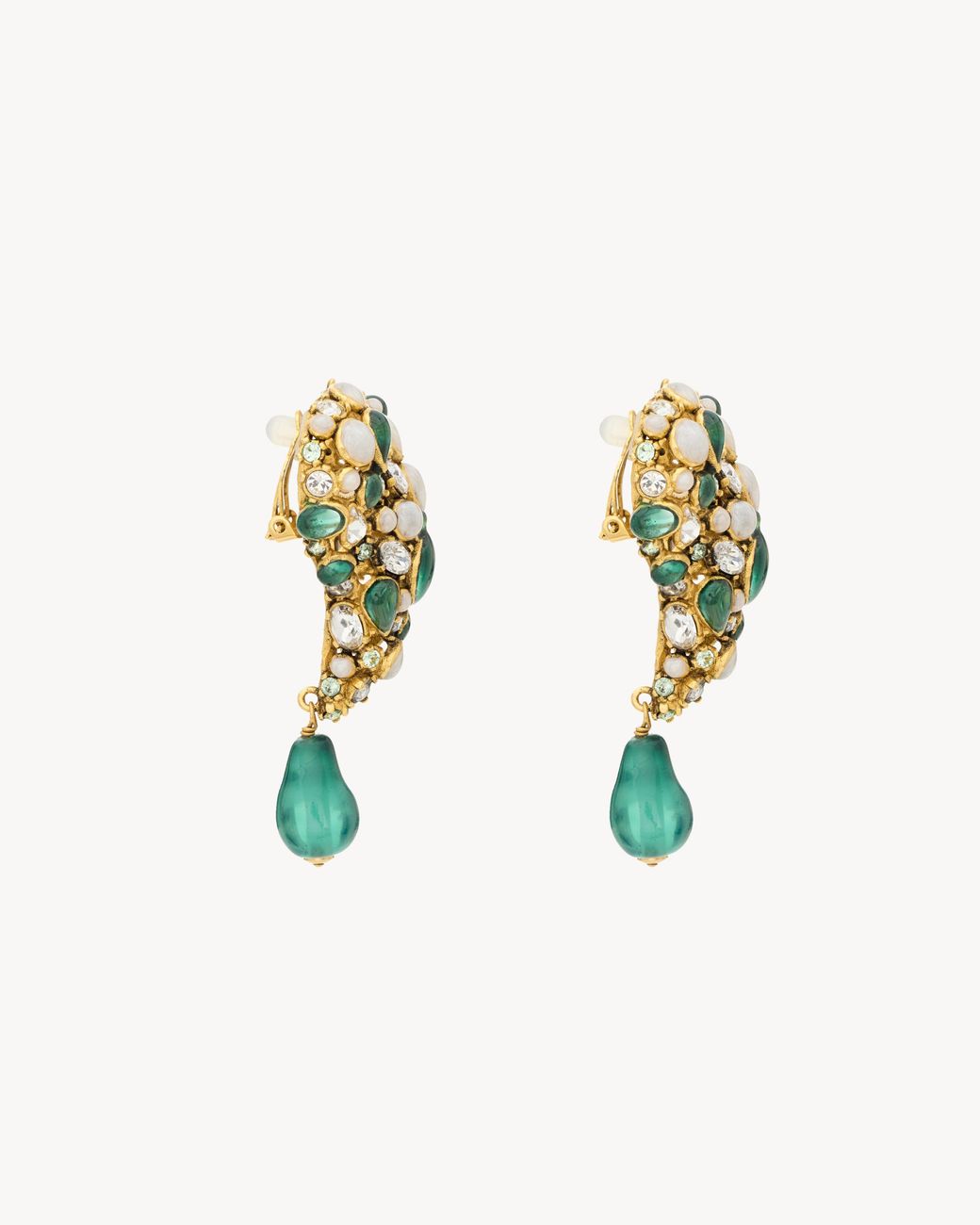 Saint Laurent Metallic Heart-Shaped Earrings
