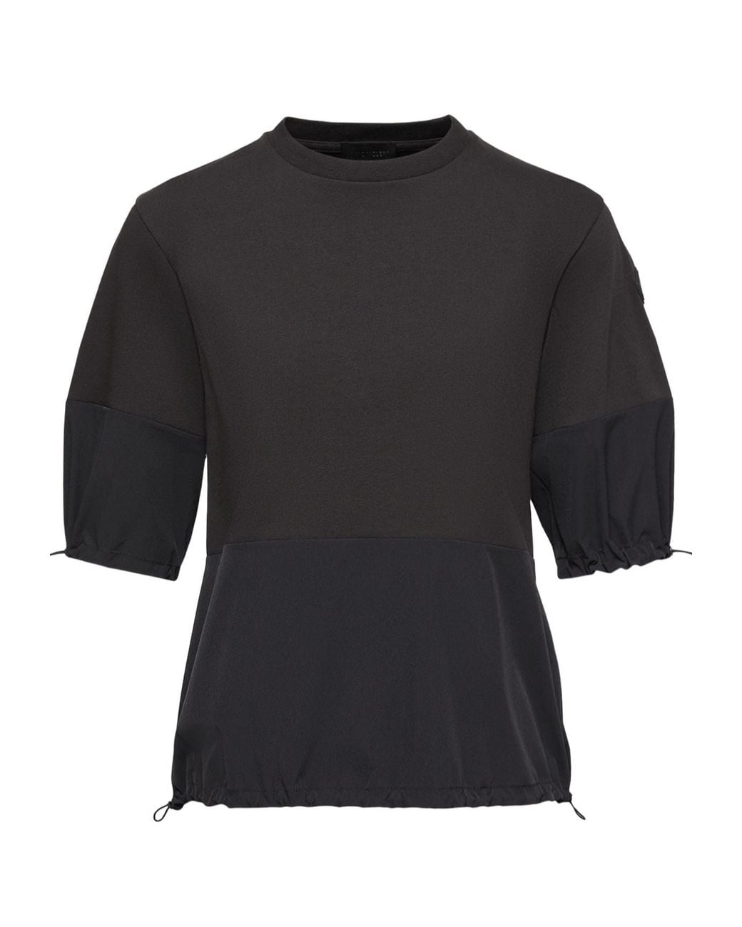 Moncler Black Cotton Ripstop T-Shirt