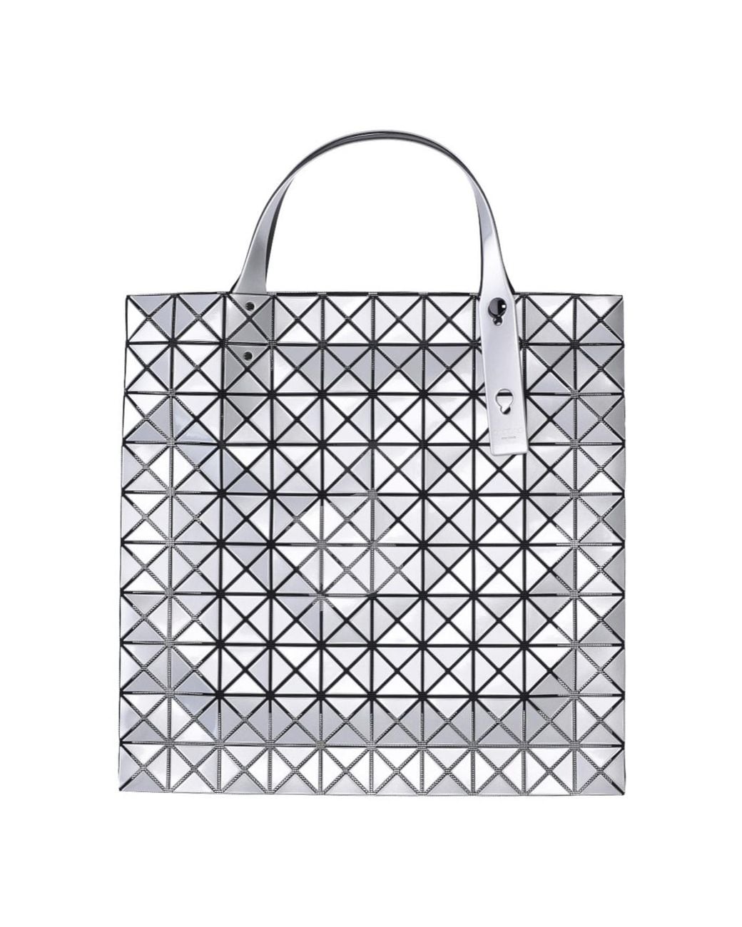 Issey Miyake White Prism Top Handle Tote Bag