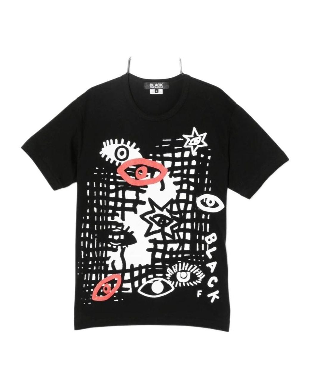 Comme des Garçons Black Graphic-Print Round-Neck T-Shirt for men