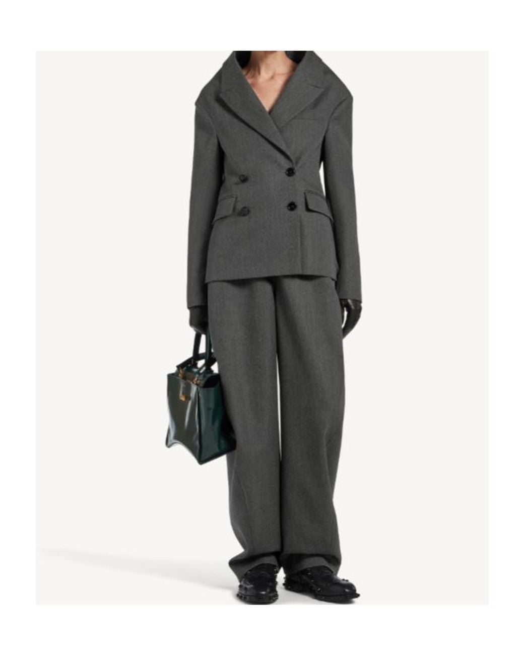 Balenciaga Gray Double-Breasted Tailored Blazer