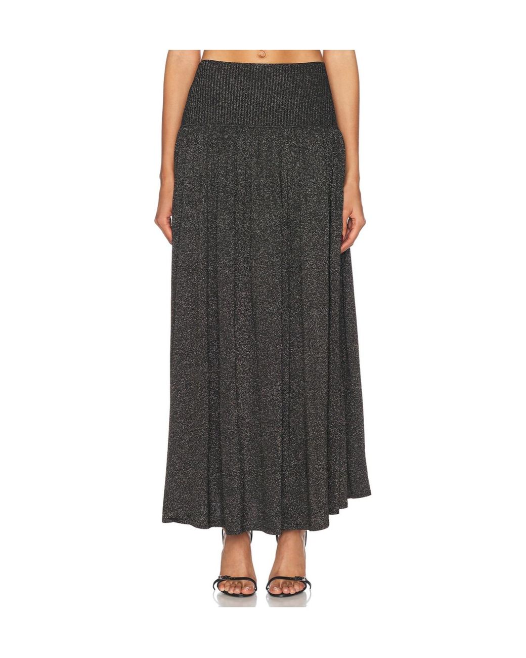 Zimmermann Black Crush Gathered Maxi Skirt