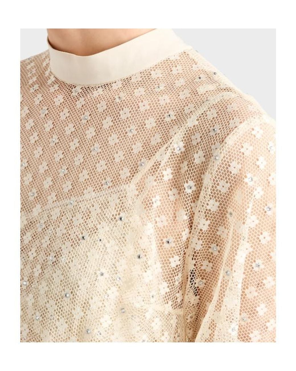 Prada White Embroidered Lace Top