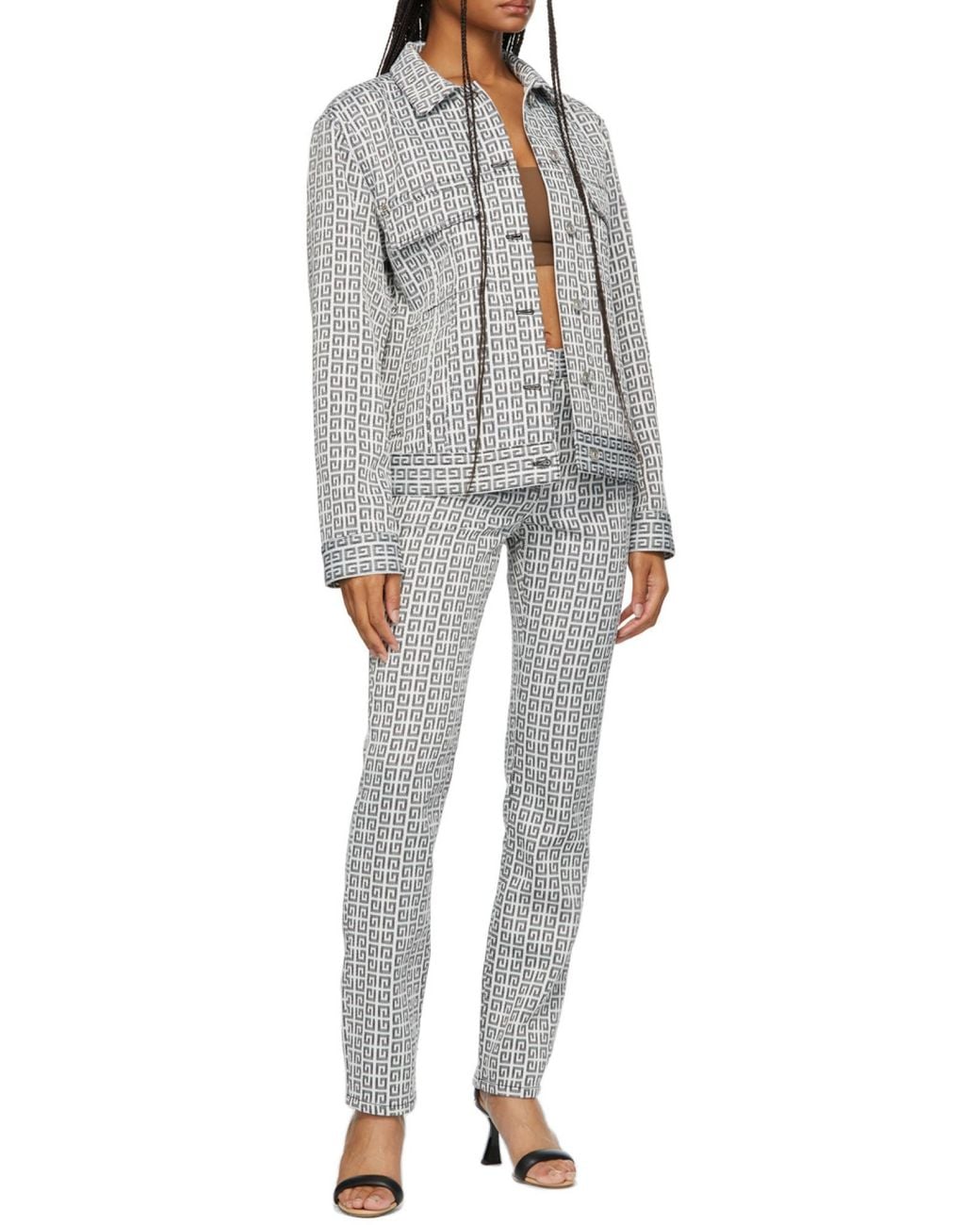 Givenchy Gray 4G Jacquard Denim Jacket