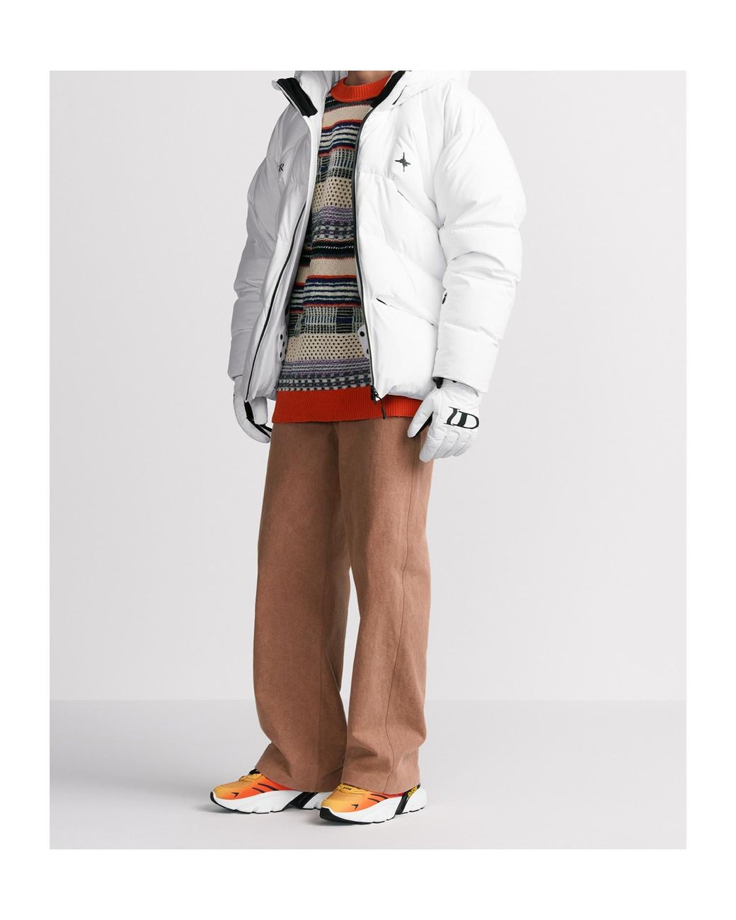 Dior Gray And Descente And Lewis Hamilton Quilted Puffer Ski Jacket for men