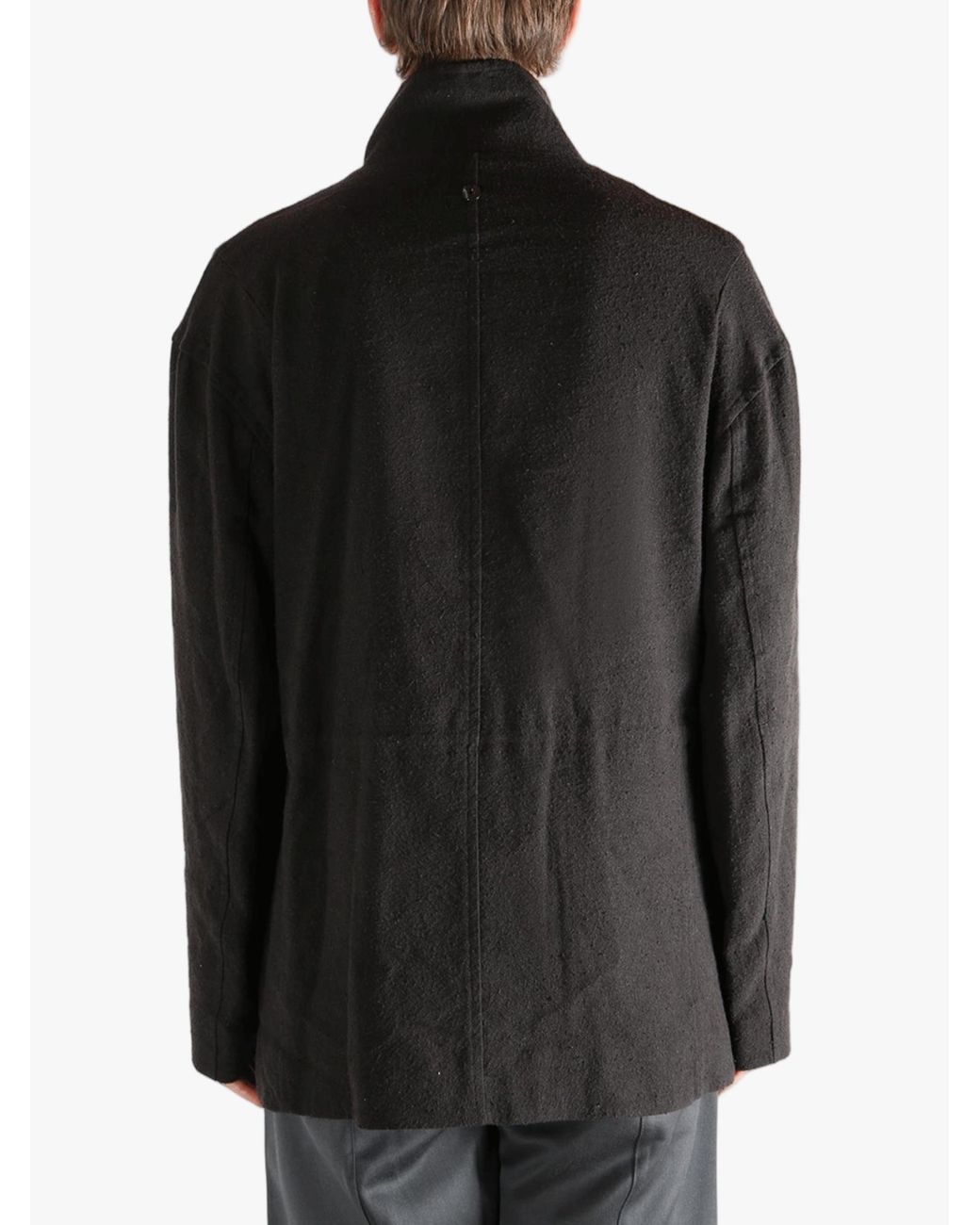 Omar Afridi Black High-Neck Multi-Pocket Jacket for men
