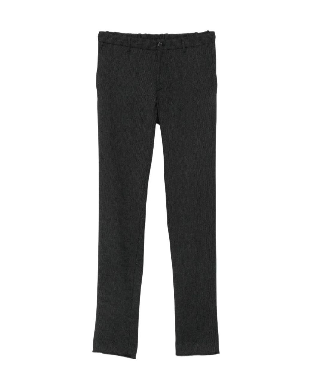 Incotex Black Houndstooth-Pattern Tailored Trousers for men