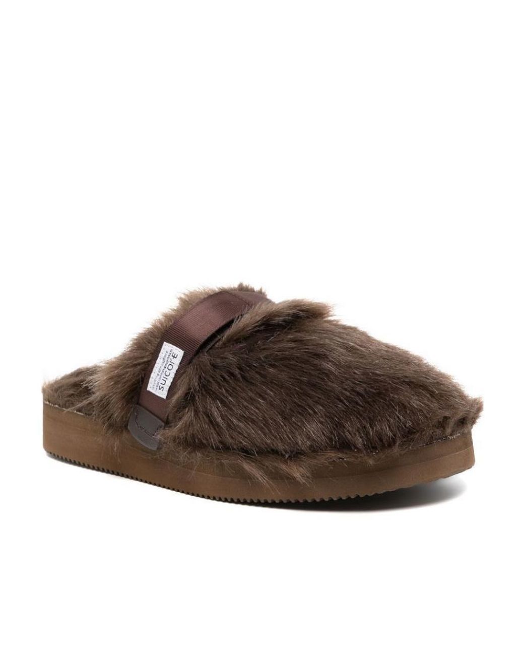 Suicoke Brown Zavo Zeu Logo Patch Flat Slippers for men