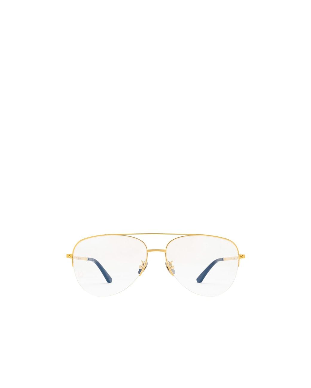 Cartier White Pilot Frame Glasses for men