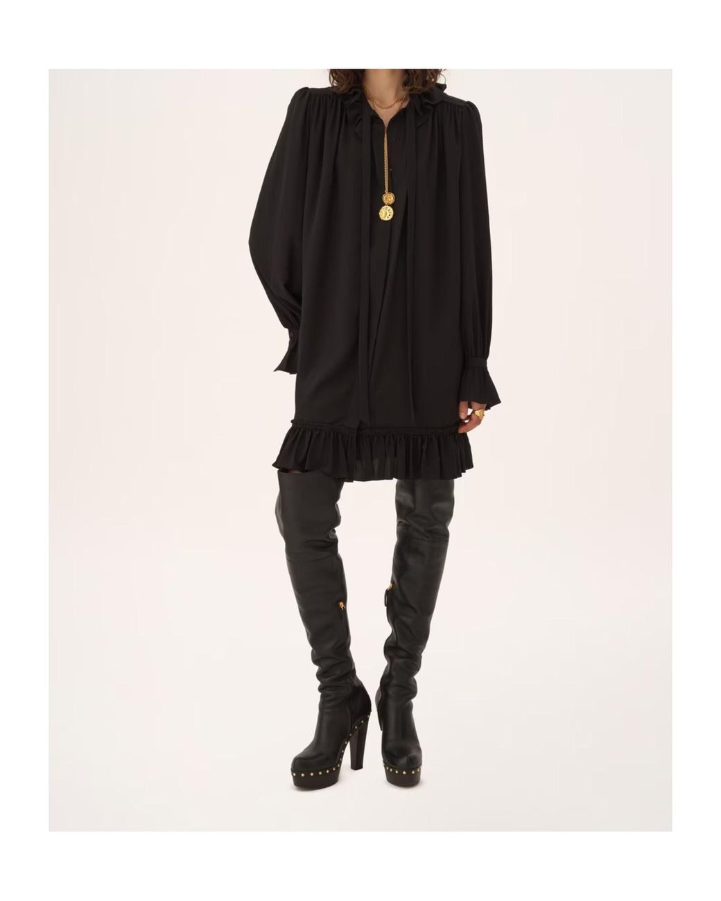 Chloé Black Chloé Long-Sleeve Mini Dress