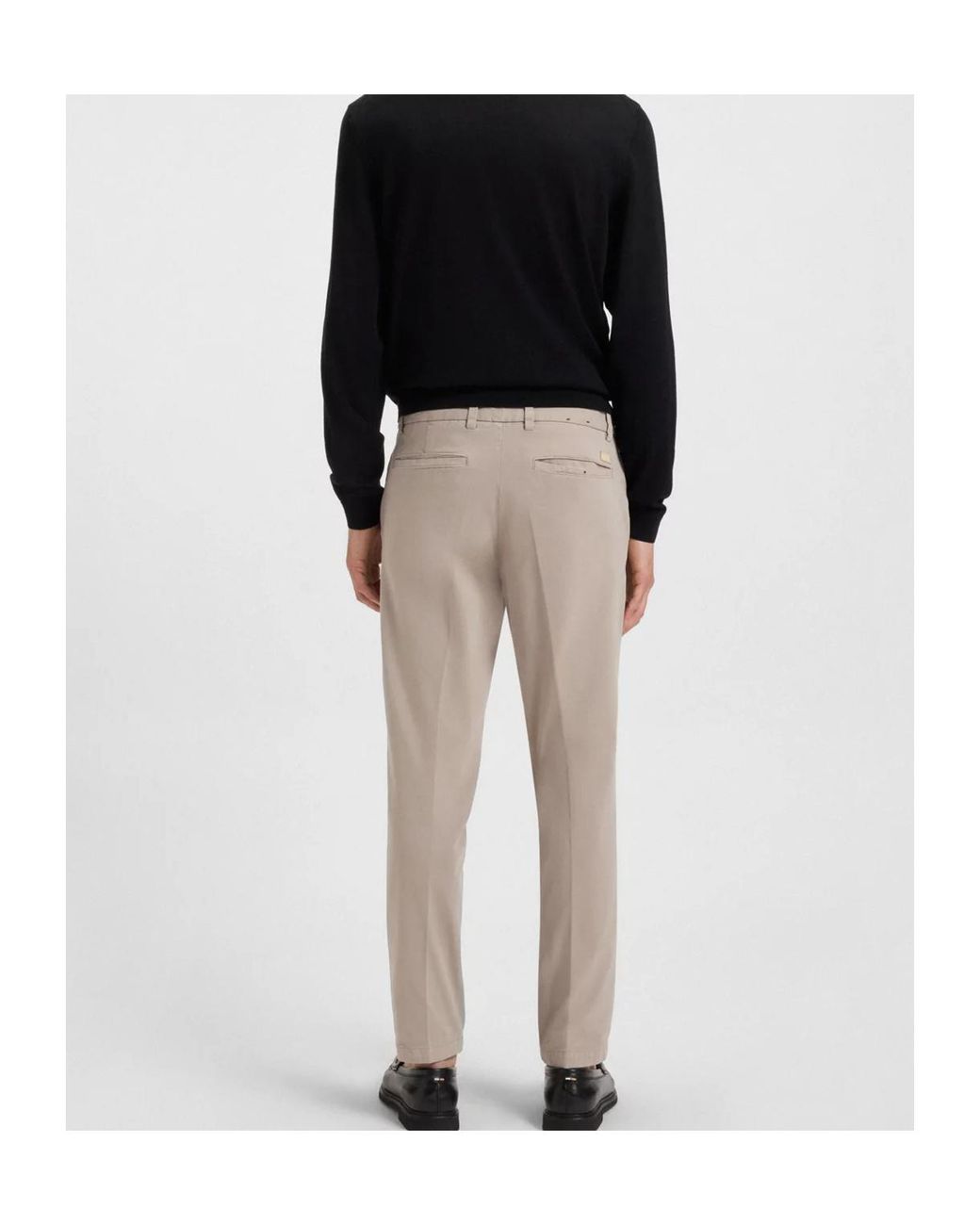 Boss Gray Boss Slim-Fit Stretch Twill Trousers for men