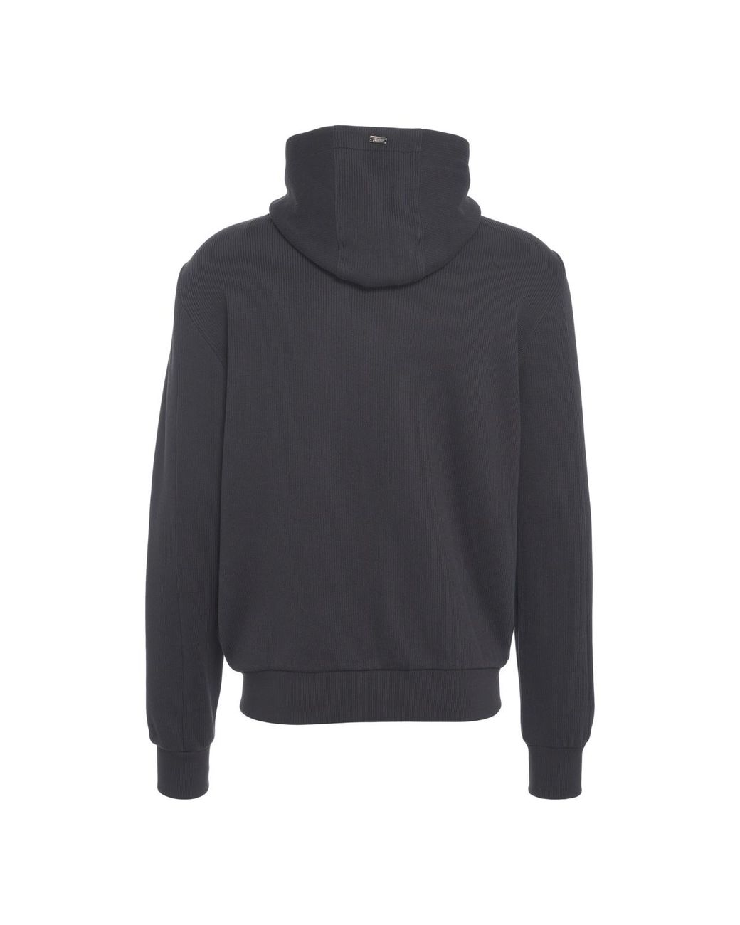 Herno Blue Ribbed Panelled Zip-Front Hoodie for men