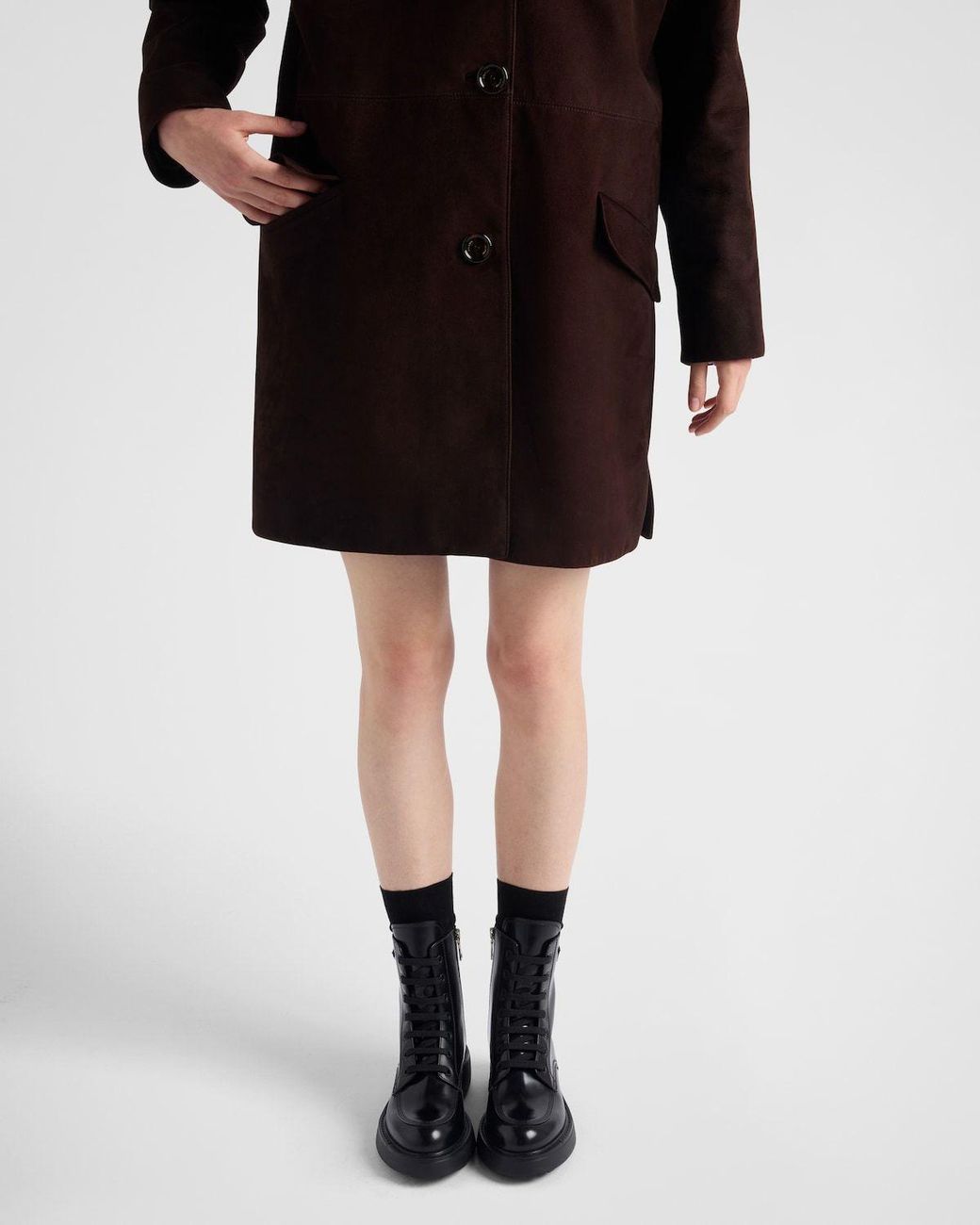 Prada Black Brushed Leather Boots