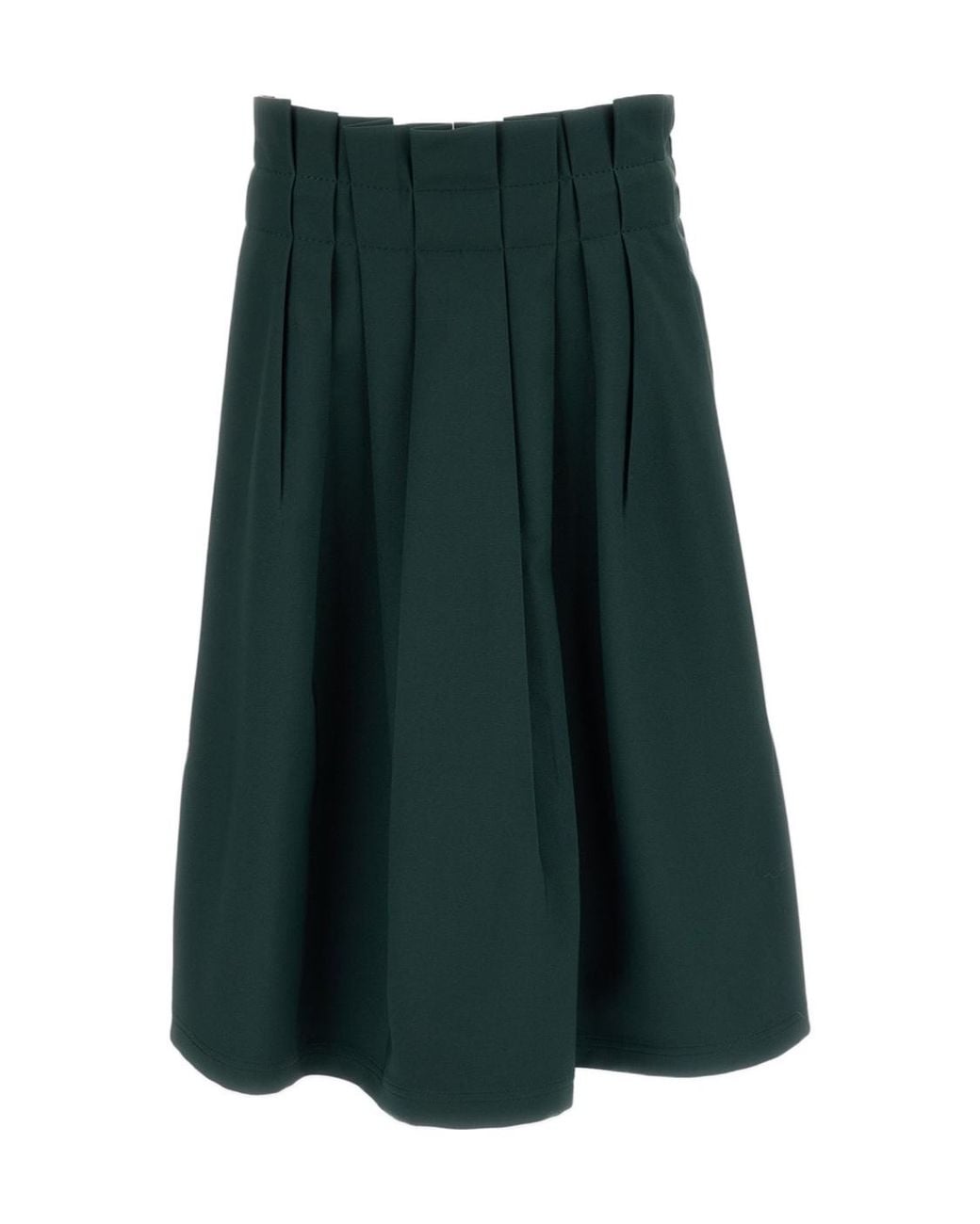 Marni Green Pleated Midi Skirt