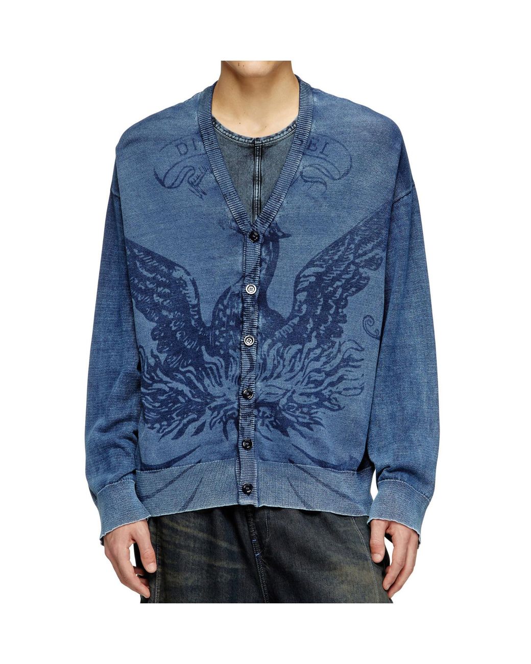 DIESEL Blue Cardigans for men