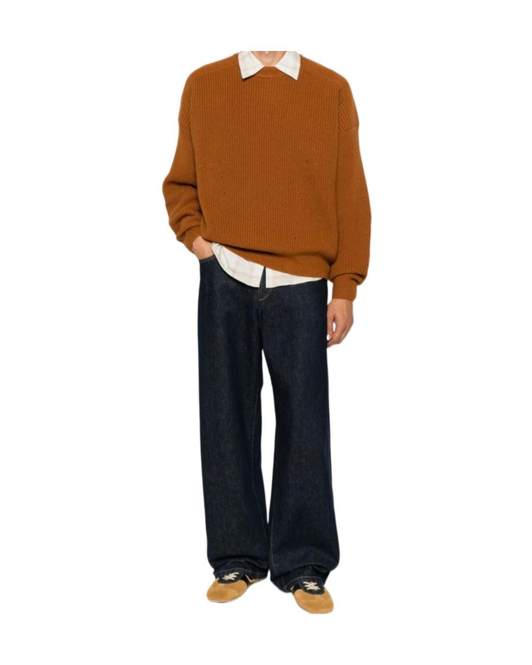 Isabel Marant Black Ribbed-Knit Crew-Neck Sweater for men