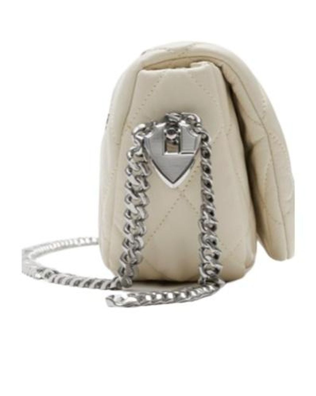Burberry White Shield Lock Quilted Shoulder Bag