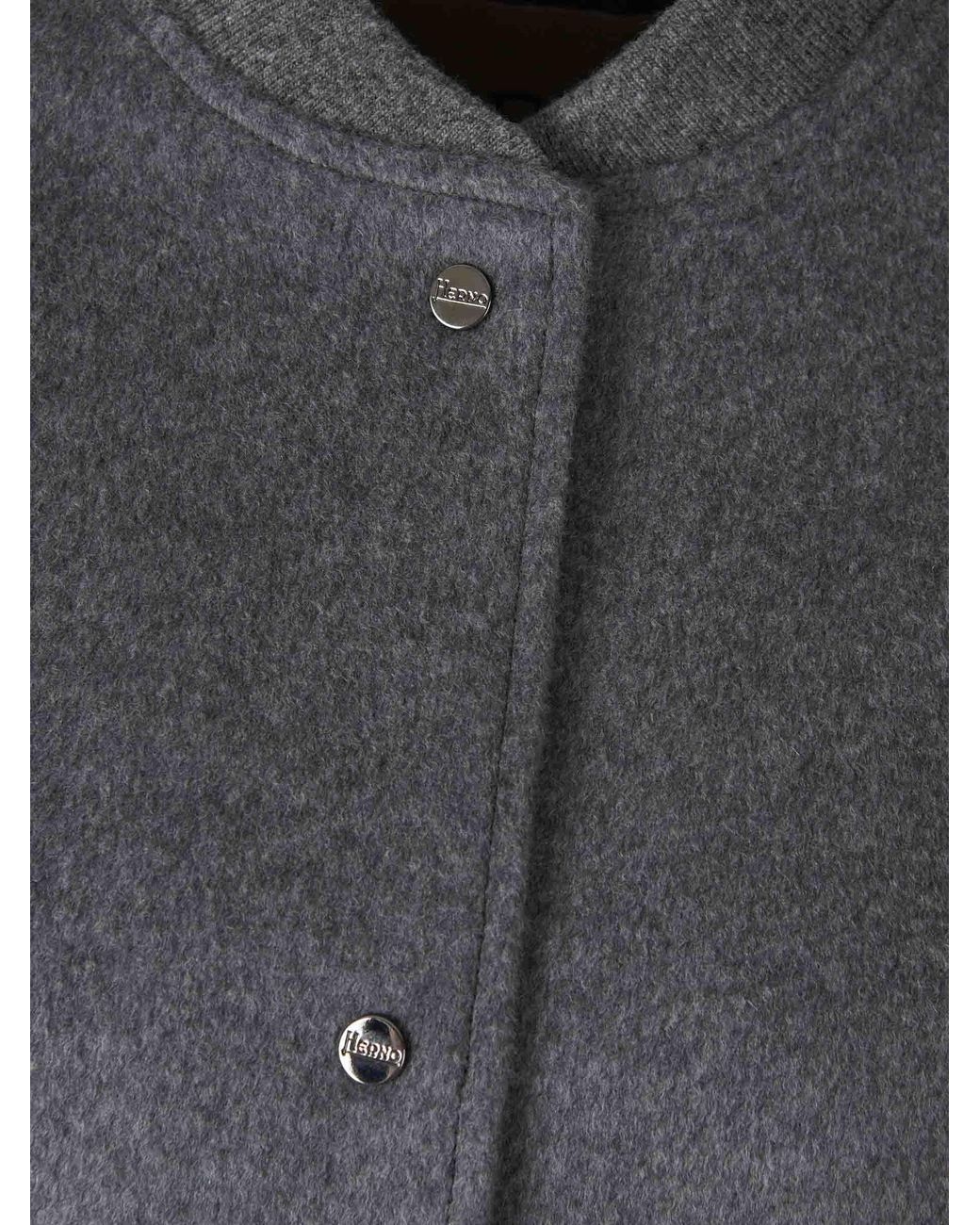 Herno Gray Long-Sleeved Short Coat