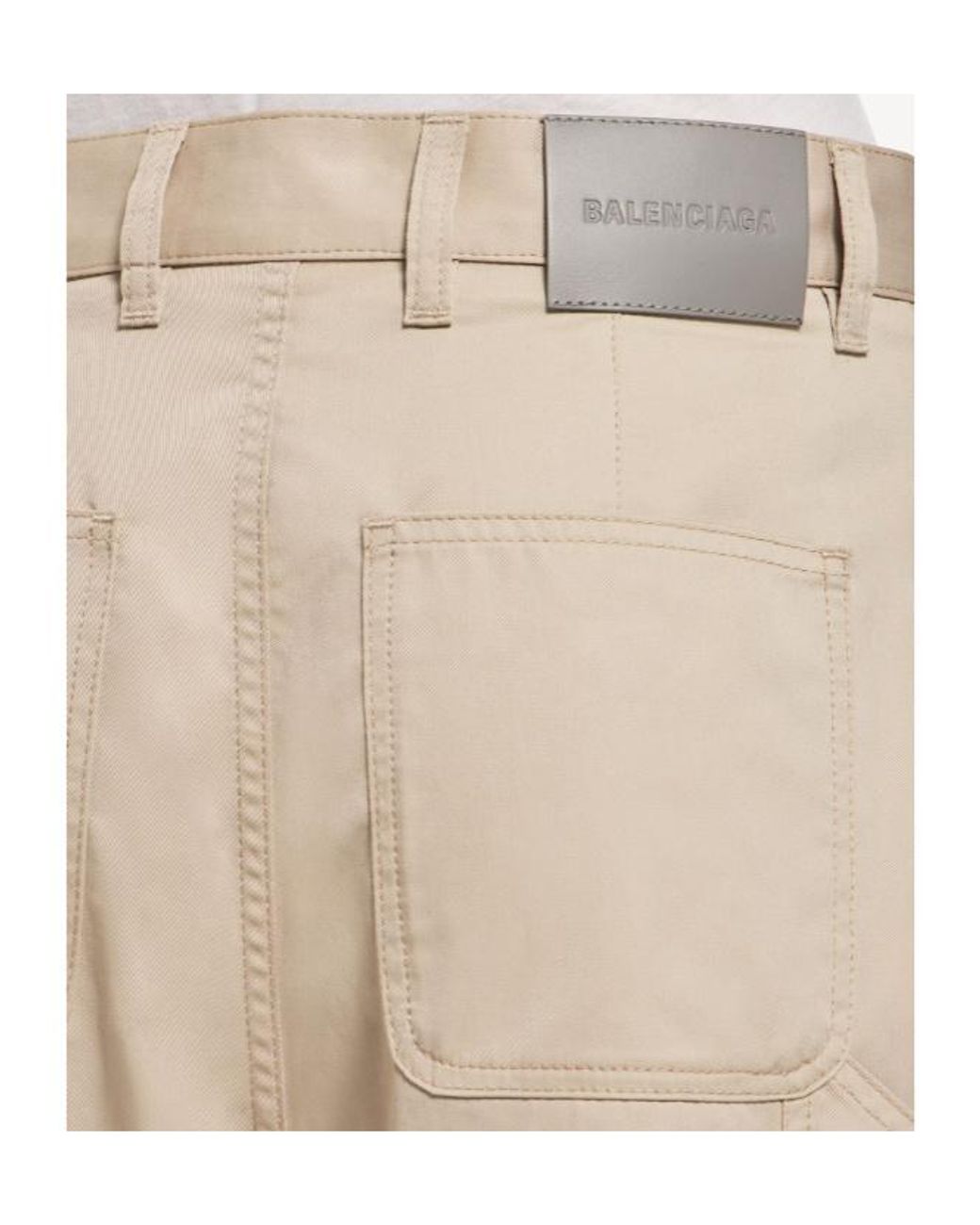 Balenciaga Natural Cotton Cargo Trousers