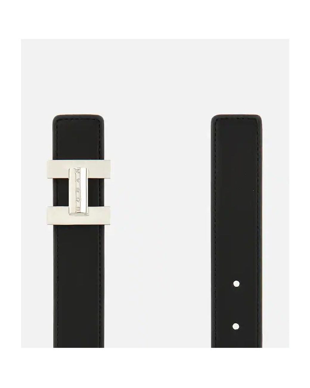 Hogan Black Logo Plaque Belt
