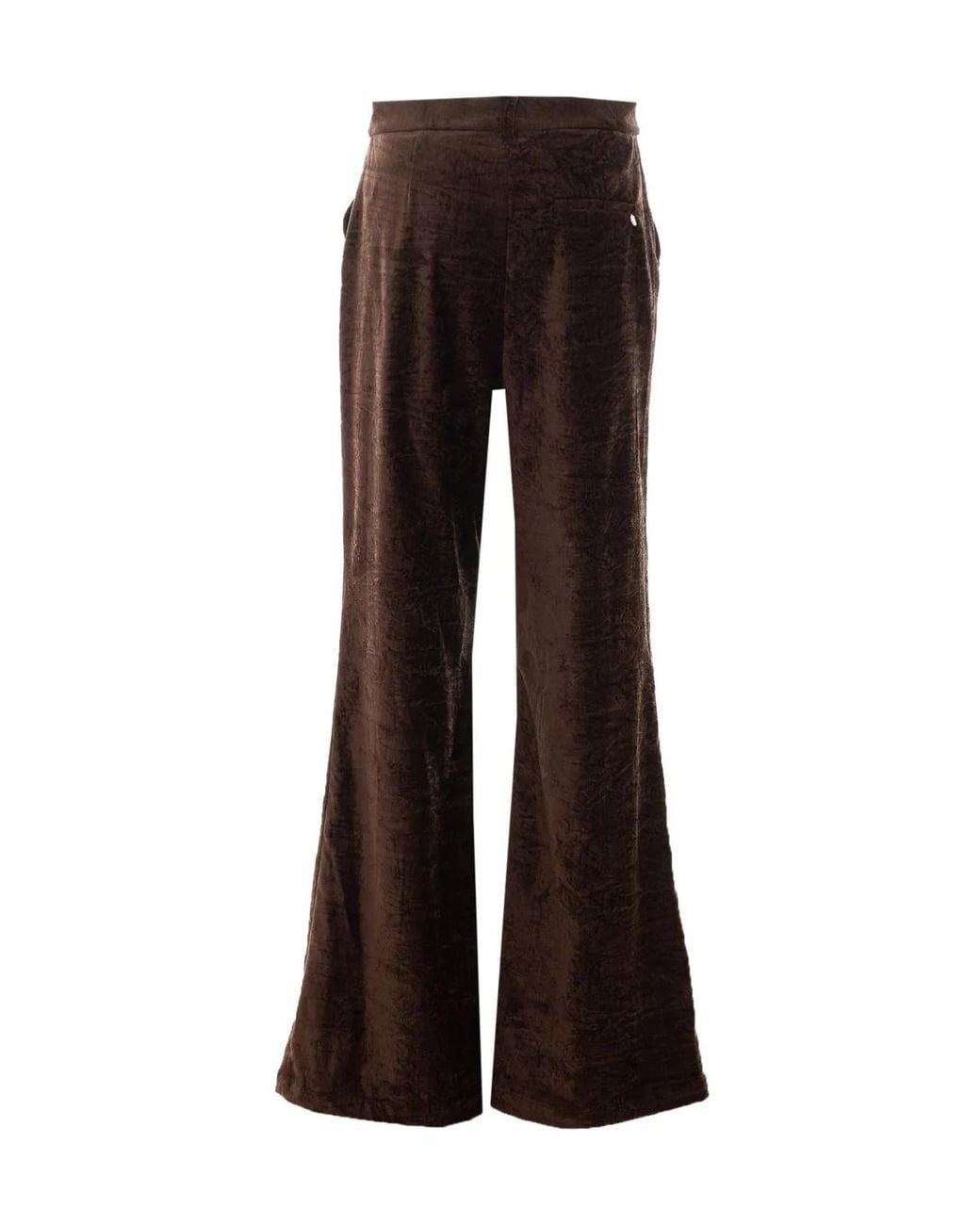 Liu Jo Brown Velvet-Effect Flared Pants