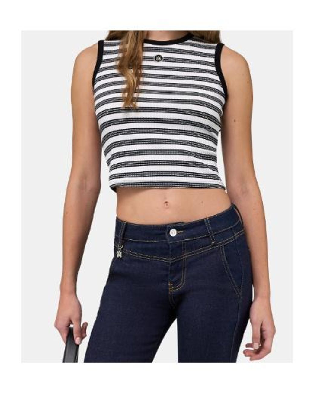 Amiri Black Ma Striped Sleeveless Top