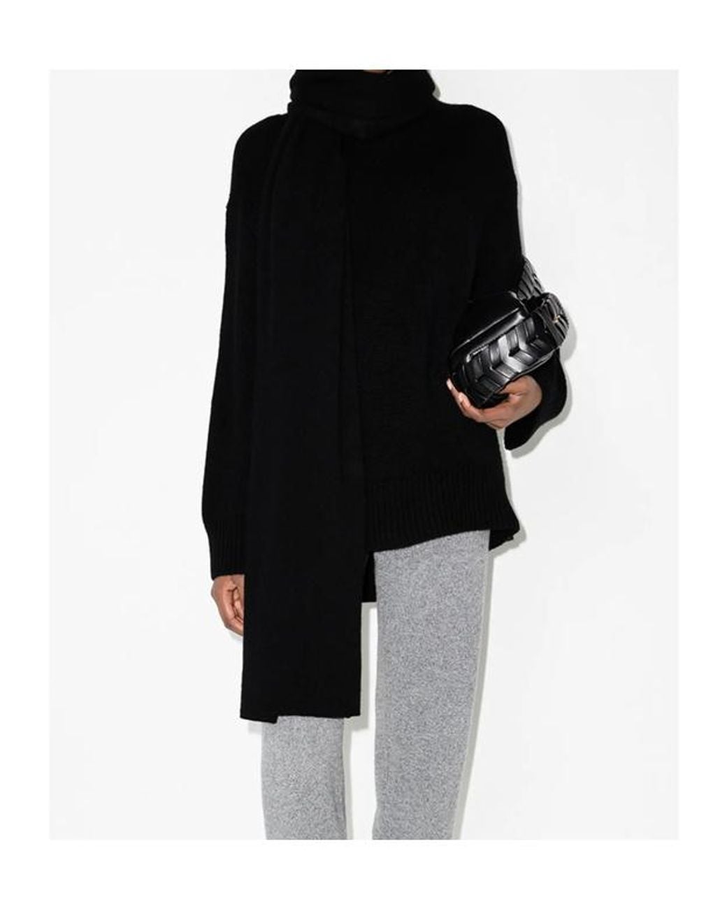 Lisa Yang Black Ribbed Crew-Neck Knitted Sweater