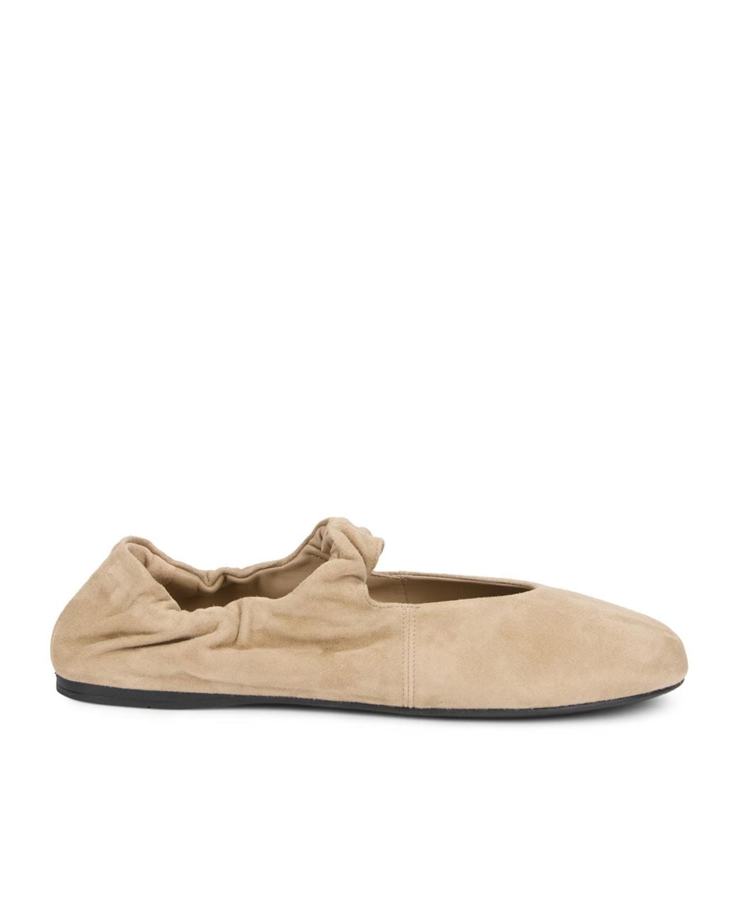 Miu Miu Natural Elasticated Suede Ballet Flats