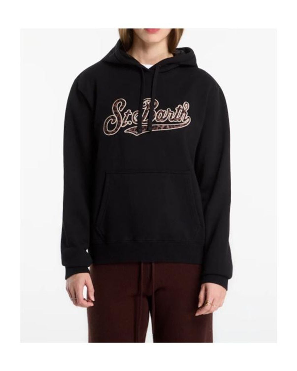Mc2 Saint Barth Black Virginia Animal Logo Hoodie