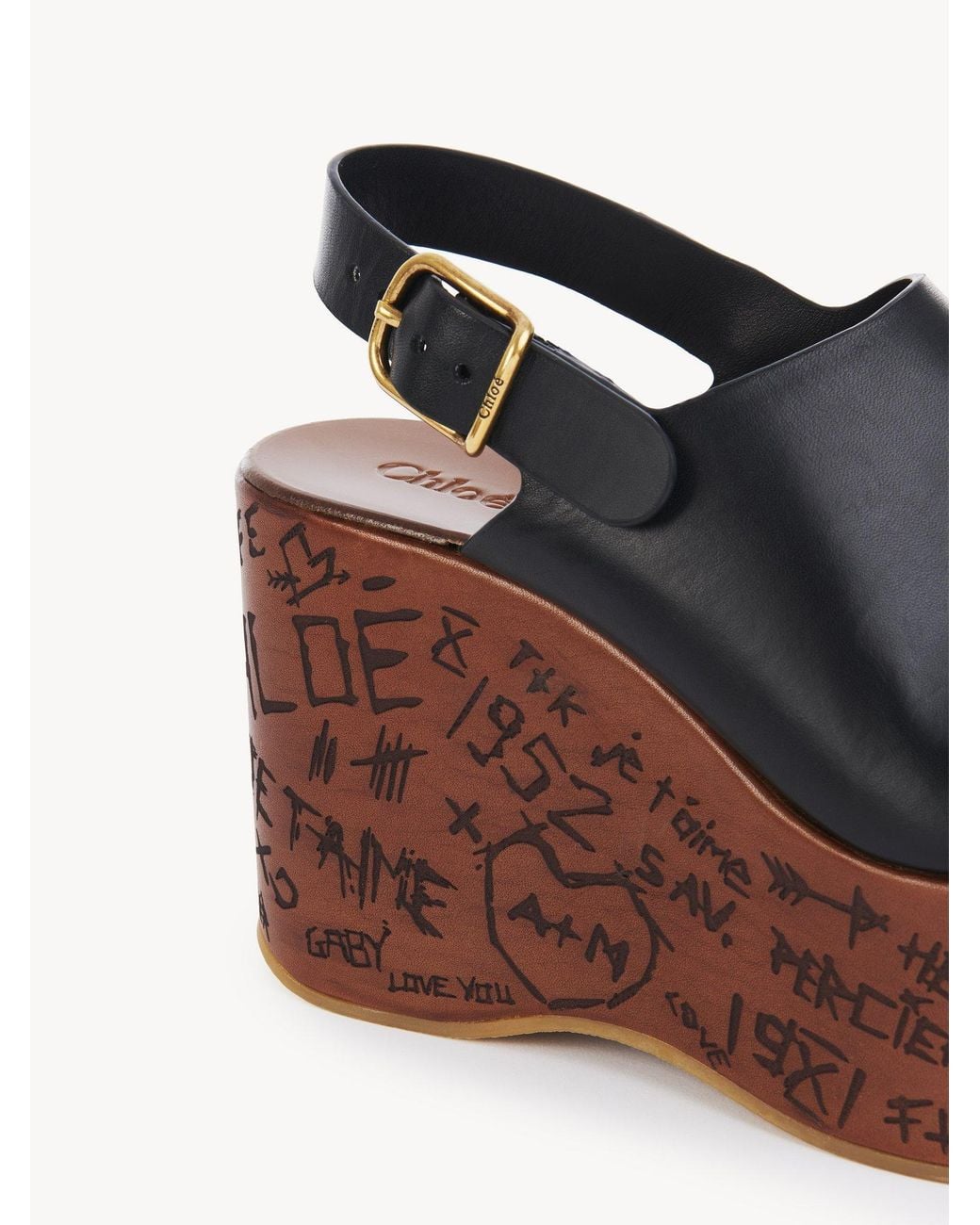 Chloé Black Maxime Wedge Sandal