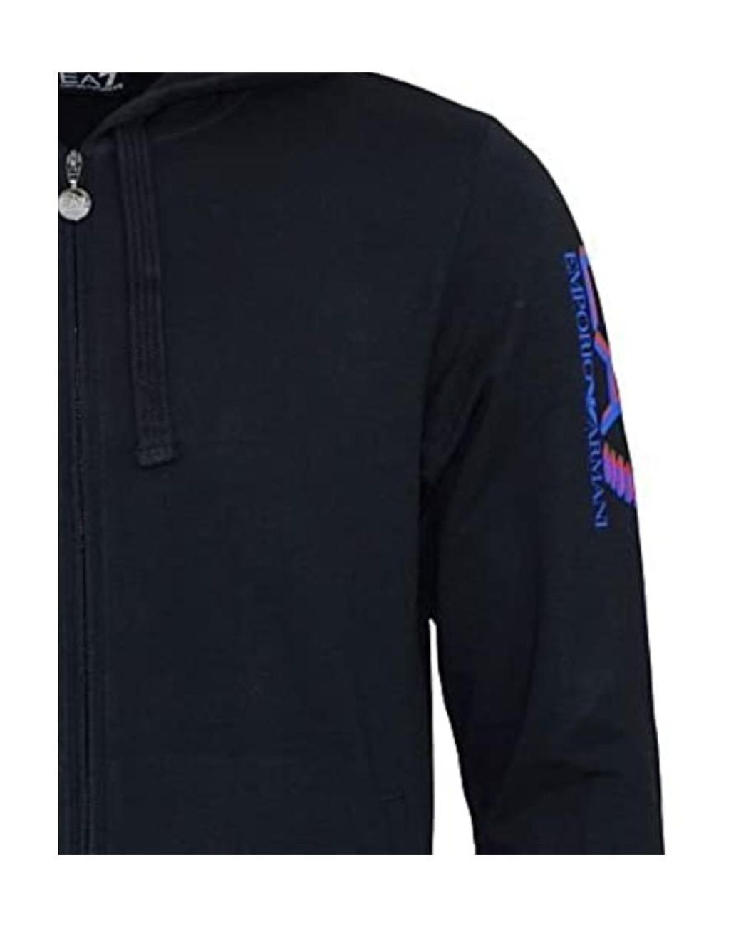 EA7 Blue Hooded Casual Jacket for men