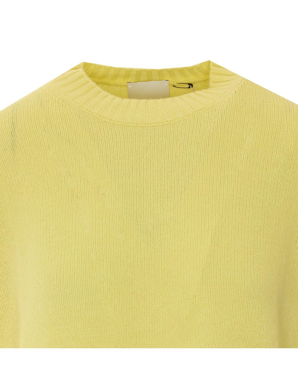 Allude Yellow Crewneck Knitted Sweater