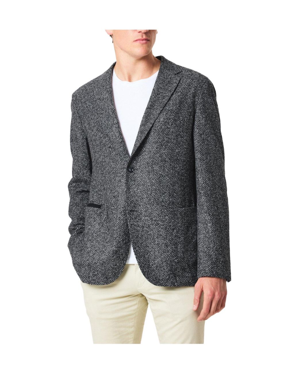Boss Gray Single-Breasted Blazer for men