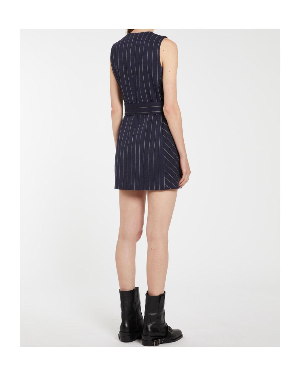Marella Blue Stretch Natté Canvas Dress