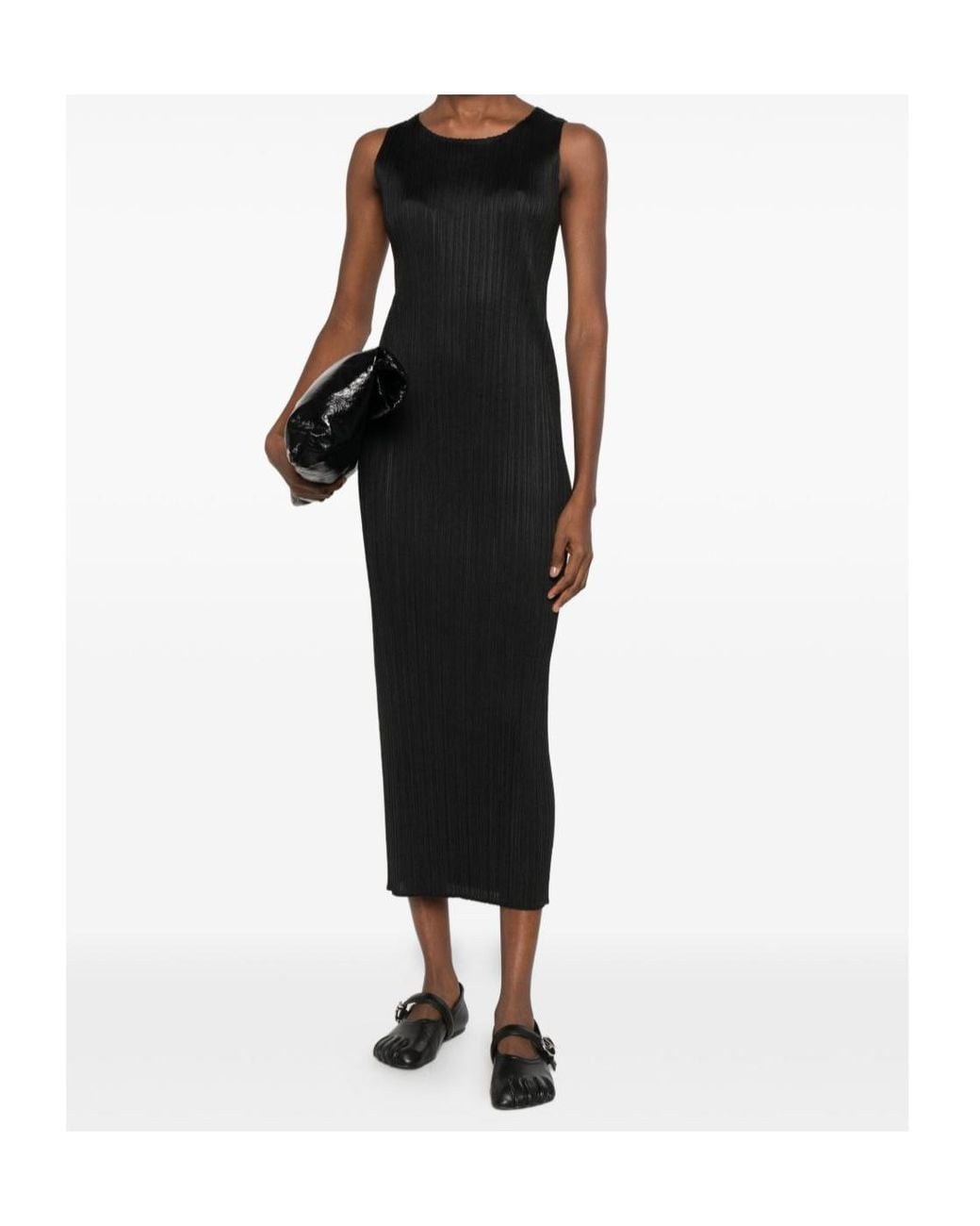 Pleats Please Issey Miyake Black Pleated Dress