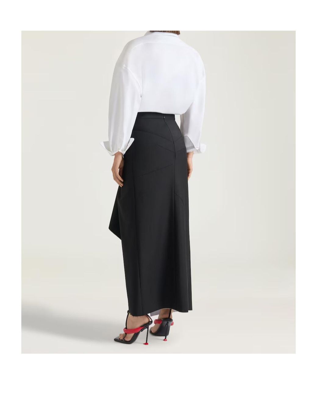Givenchy Black Wrapped Midi Skirt