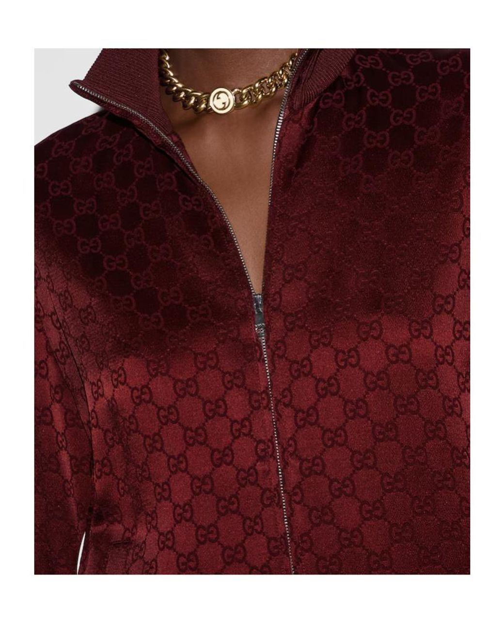 Gucci Red Gg Jacquard Jacket
