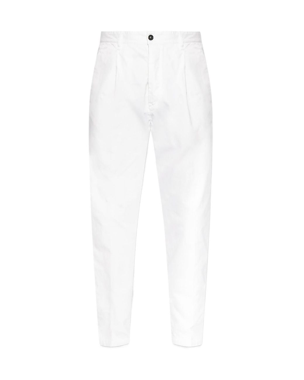 DSquared² White One Pleat Pants for men