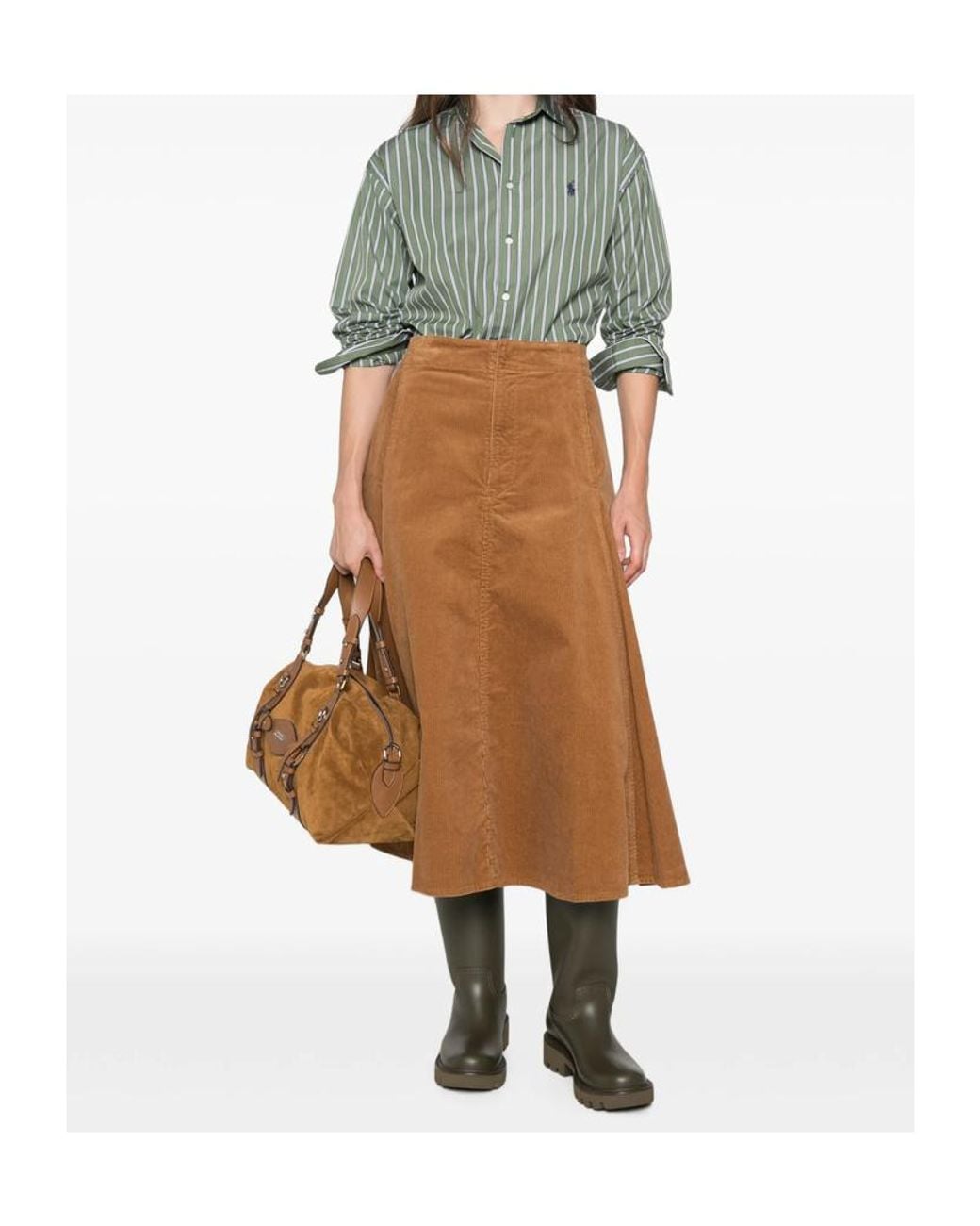 Polo Ralph Lauren Brown Ralph Lauren A-Line Midi Skirt