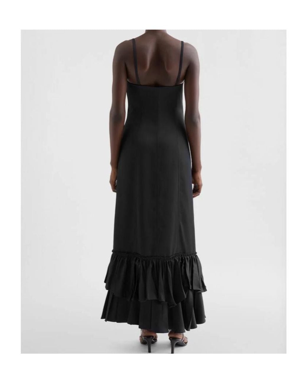 Jil Sander Black Silk Blend Ruffle Dress