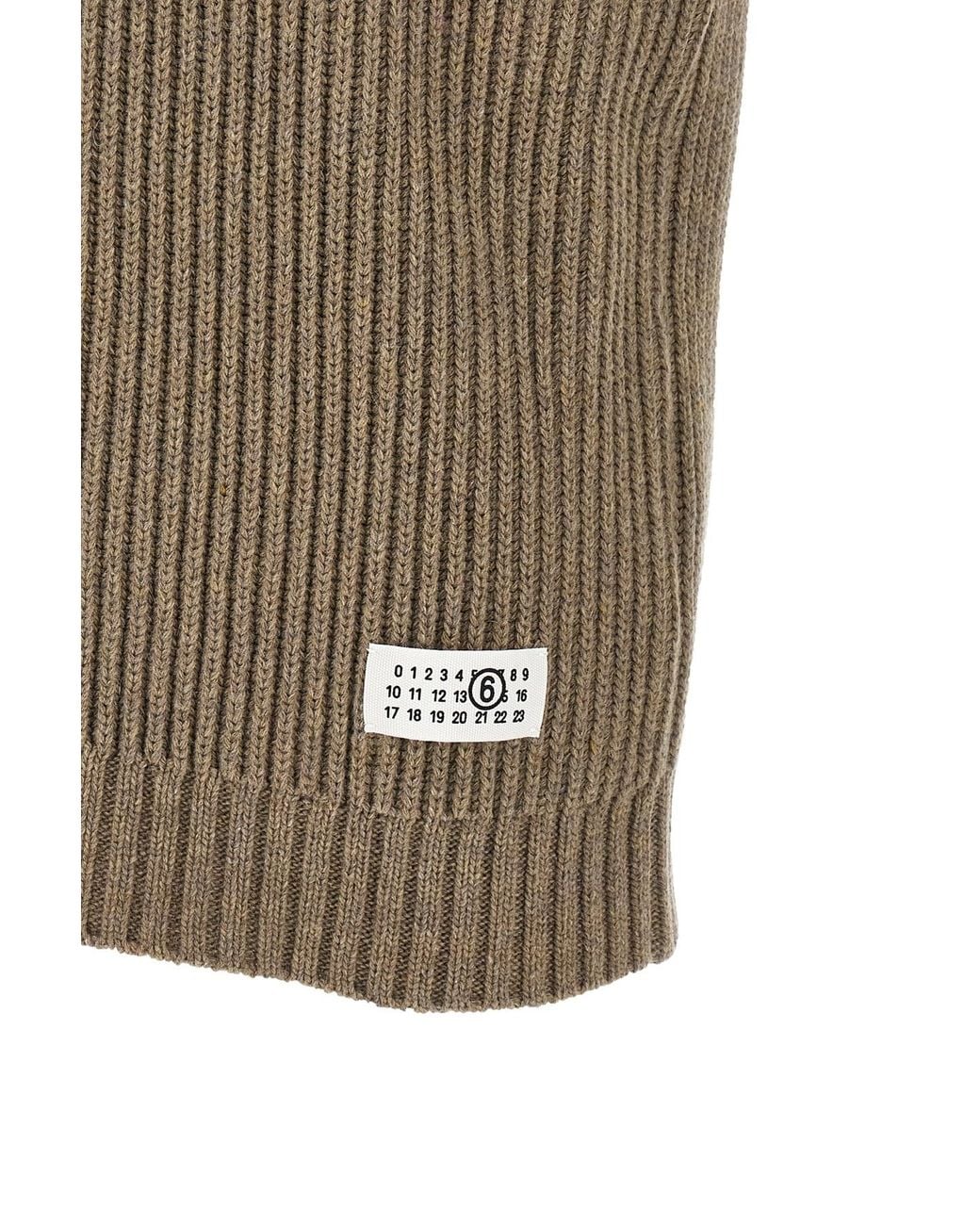MM6 by Maison Margiela Brown Numeric Signature Knitted Vest for men